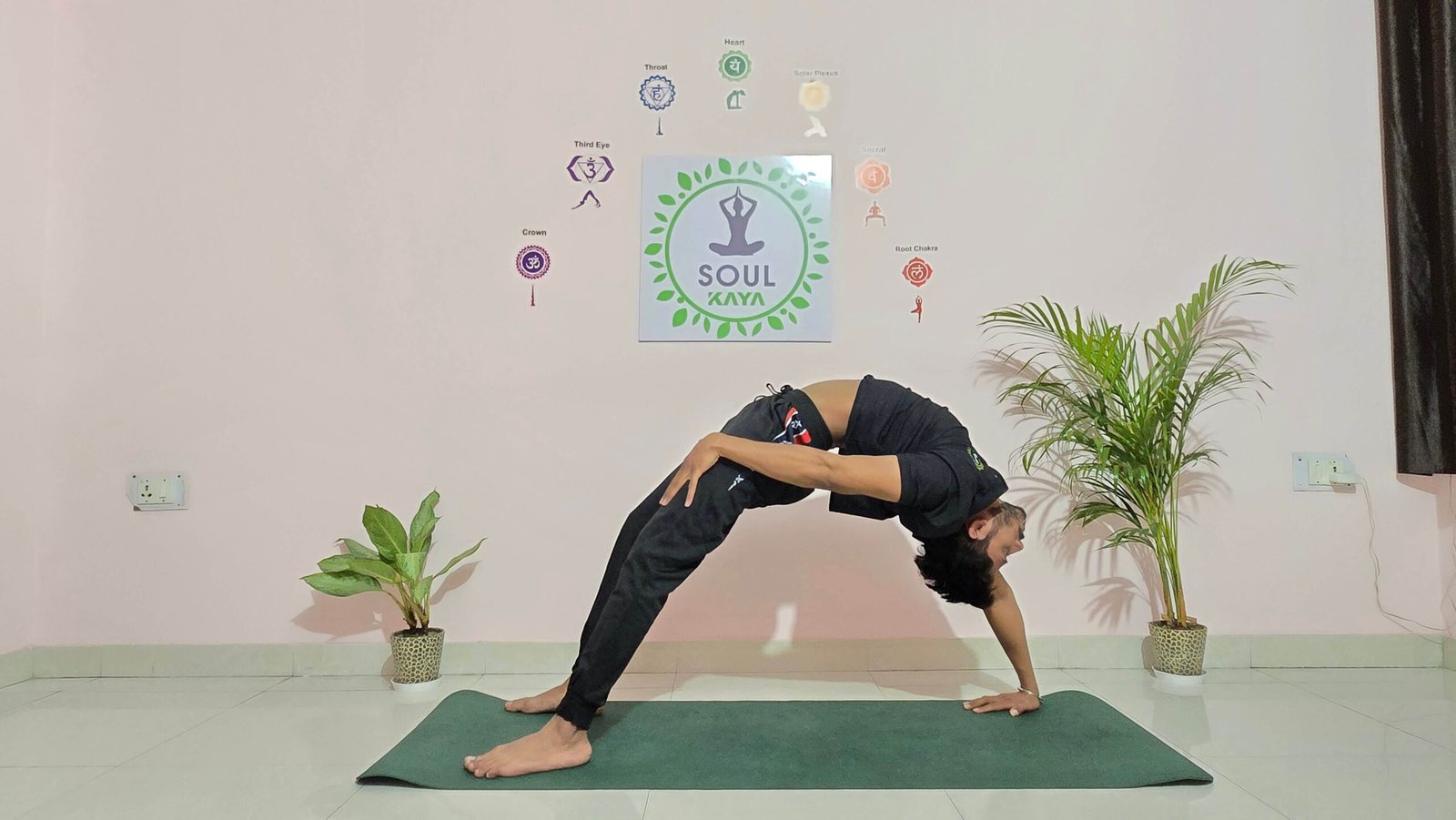 Student performing posture correction yoga