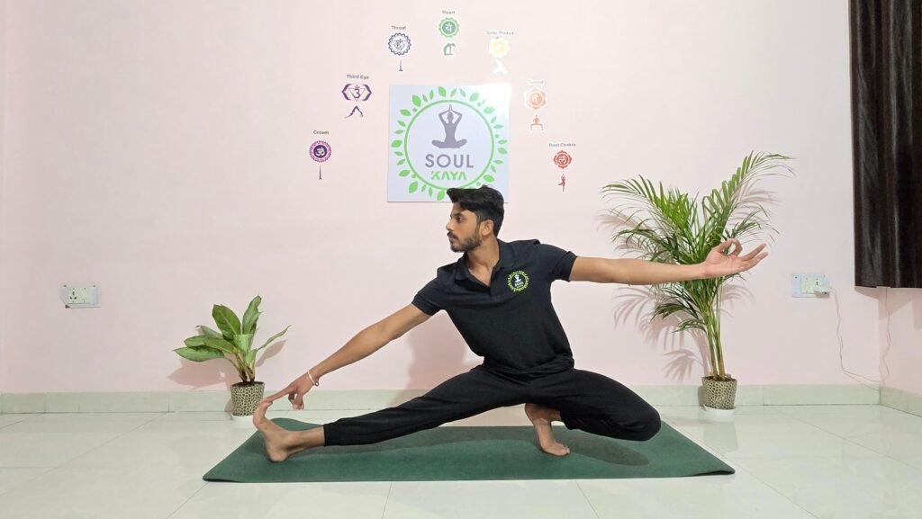 Guided online yoga class practiced at home to support long term physical and mental health
