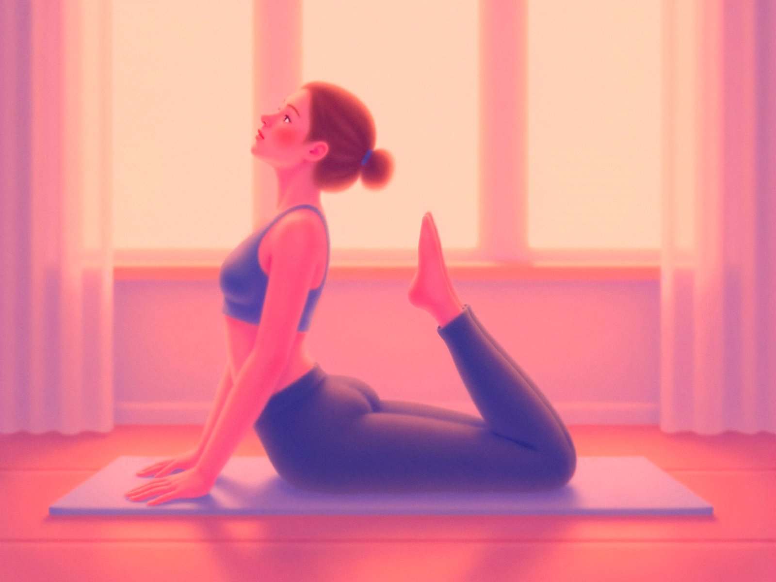 Person practicing a gentle yoga backbend to improve spine flexibility and reduce back stiffness