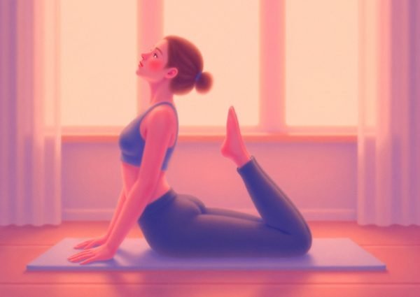Person practicing a gentle yoga backbend to improve spine flexibility and reduce back stiffness